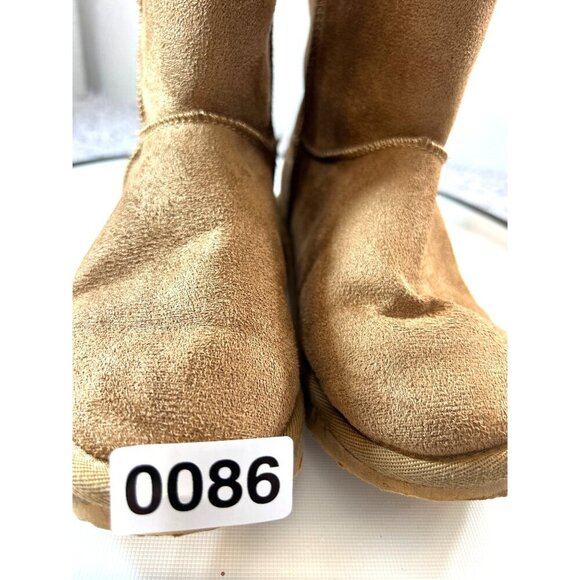 Marley Lilly Girls Boots Pull-on Suede Like Tan Animal Print Size 3 - Picture 7 of 7